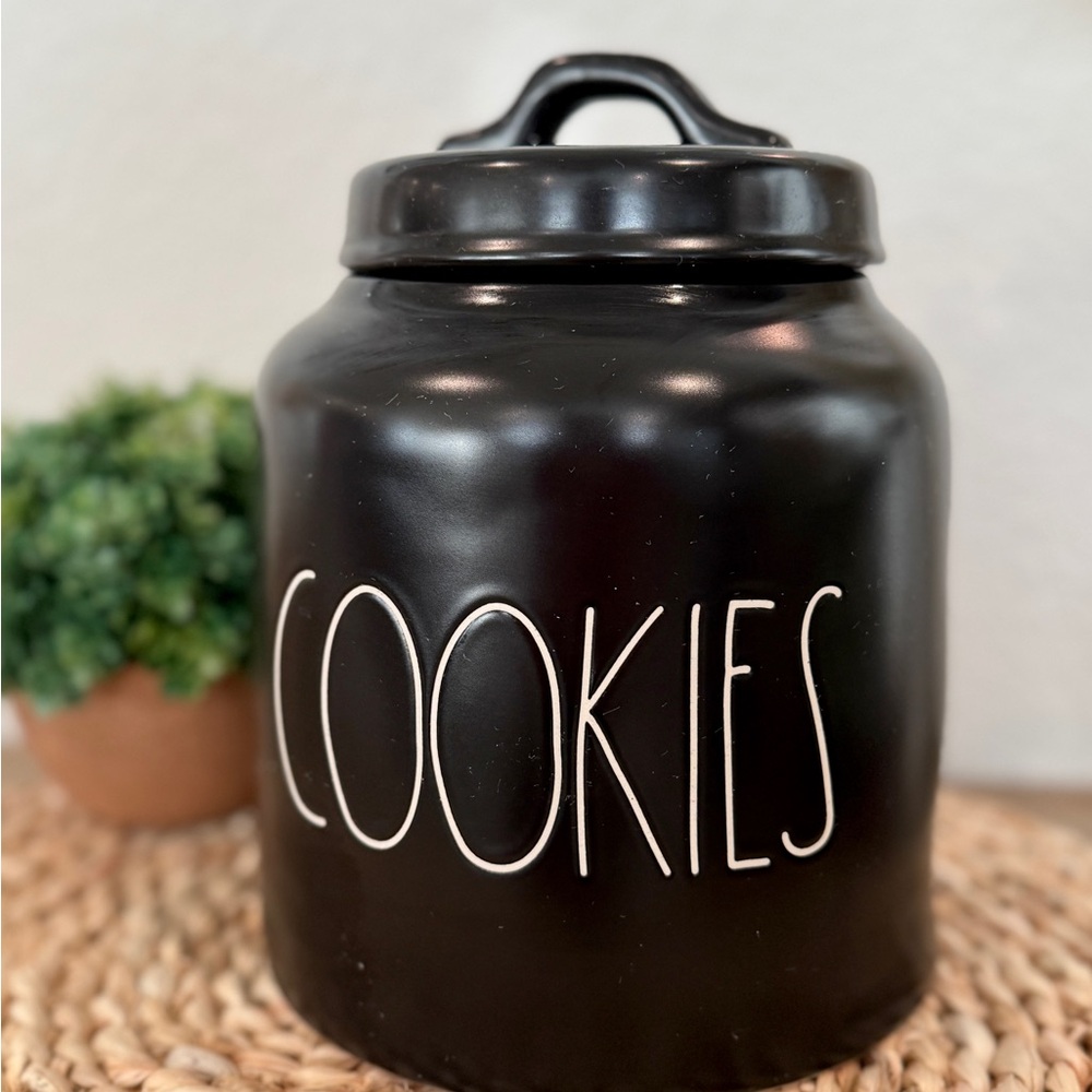 Rae Dunn Ceramic Black Cookie Jar